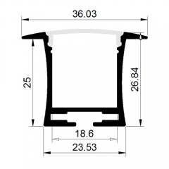 3628LED aluminium profiles/recessed mounted