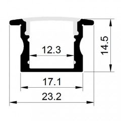 2315LED aluminium profiles/recessed mounted