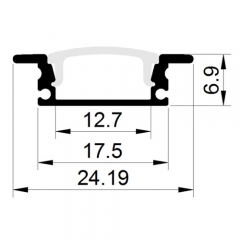 2507LED aluminium profiles/recessed mounted