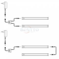 2835LED linear kit/2pcs 300mm length 5W light bar with hand-wave switch