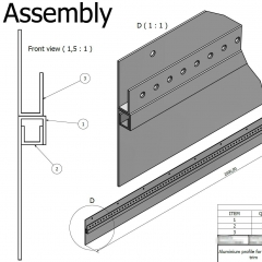 2022 Architectural Gypsum skirting drywall LED Aluminium Profile