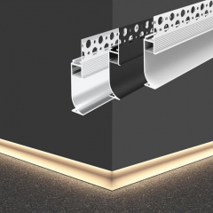 Skirting line White Silver Black drywall Profile For Baseboard Lighting