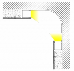 12.5MM Drywall Recessed LED Strip Channels For Cove Lighting