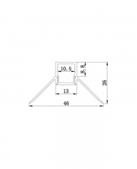 Plaster-in Internal Corner LED Drywall Extrusion for linear lighting