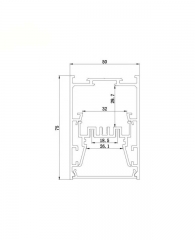 75mm deep suspension LED profile for ceiling Pendant installation