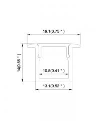 Recessed Flush Mounted Aluminium LED Profile For Cabinet Lighting