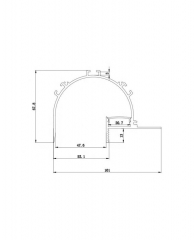 Circle Recessed LED Plasterboard Profile With Flange For Cove Light