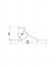 Gradient Glow Plaster-In Recessed Aluminum Mounting Channel For Drywall Wall Washer