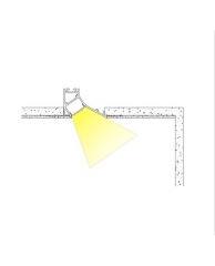 Gradient Glow Plaster-In Recessed Aluminum Mounting Channel For Drywall Wall Washer