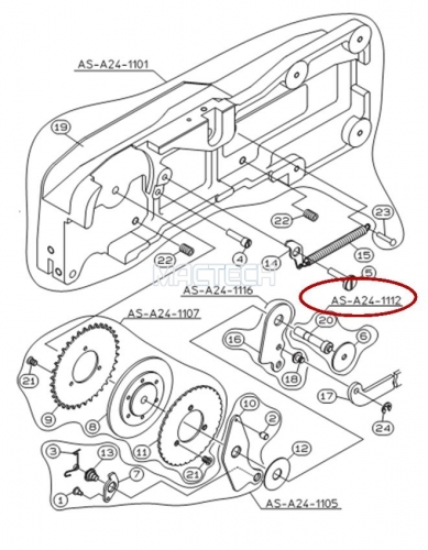 KW1-M452L-000 / SPROKET AXIS ASSY / YAMAHA Feeder Parts