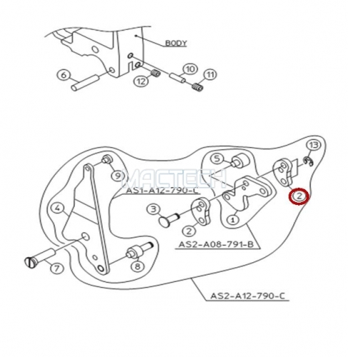 K87-M2132-100 / CLAMP LEVER  ASSY / YAMAHA Fedder Parts