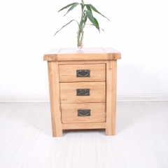 Oak wood drawers nightstand