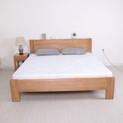 Solid Oak Wood Natural Color Double Bed