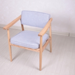 Solid Oak Wood Armrest Dining Chair