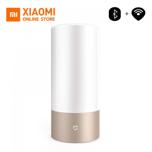 Xiaomi Mi Bedside Lamp Mijia Smart Light Indoor Bed Light, 16 Million RGB Colors Changing Bluetooth WiFi Touch Control Gold Color