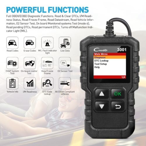 LANCEMENT X431 Creader CR3001 OBD 2 support de lecteur de code de voiture complet OBDII / EOBD