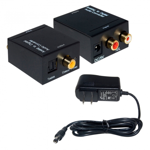 Analog L/R to Digital SPDIF Coaxial Coax RCA & Optical Toslink Audio Converter