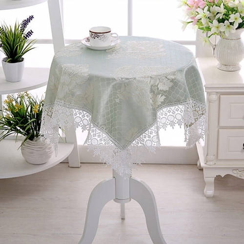 Petit Style Rural Ronde Nappe Ronde Carrée Table Basse Nappe En Dentelle Multi-usages Ménage Antidérapant Tissu Décoratif