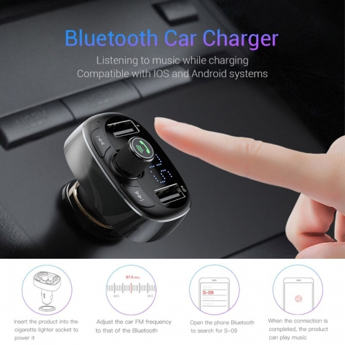 Baseus Auto Ladegerät FM Transmitter Aux Modulator Bluetooth Car Audio MP3 Player 3.4A Schnelle Dual USB Handy Ladegerät