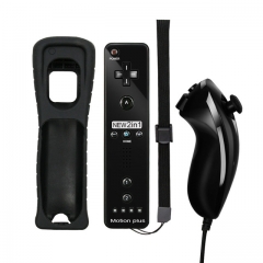 Black remote control + nunchuck controller + wristband + silicone case