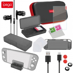 ipega PG-SL002 18-en-1 kit d'accessoires accessoire de jeu pour étui de protection pour manette de jeu N-Switch Lite
