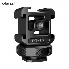 Ulanzi Aluminum Triple Cold Shoe Mount Adapter with 3 Cold Shoe for Camera Extension Microphone LED Light Magic Arm Mount