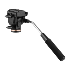 Camera Video Fluid Drag Pan Head Damping Tripod Head with 1/4 Inch Quick Release Plates for Nikon Canon Sony Cameras Camcorders