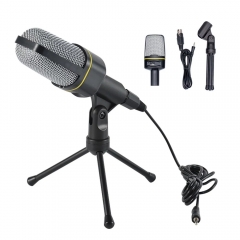 SF-920 Cardioid Condenser Microphone Professional Recording Mic with Tripod Stand & 3.5mm Plug Compatible with Computers