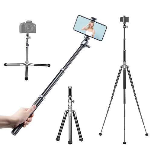 Ulanzi SK-04 Selfie Stick Trépied Stand 145cm 8-Section 3-Level Trépied Angle