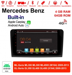 9 Inch Android 10.0 Car Radio / Multimedia 4GB RAM 64GB ROM For BENZ ML350 ML300 ML450 W164 GL350 GL400 GL450 With DSP Built-in Carplay Android Auto