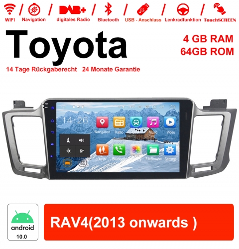 10,1" Android 10.0 Autoradio/Multimédia 4Go de RAM 64Go de ROM Pour Toyota RAV4 Avec WiFi NAVI Bluetooth USB