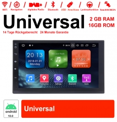 7 Inch Android 10.0 Car Radio / Multimedia 2GB RAM 16GB ROM For Universal