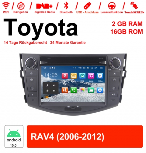 7 Inch Android 10.0 Car Radio / Multimedia 2GB RAM 16GB ROM For Toyota RAV4 With WiFi NAVI Bluetooth USB