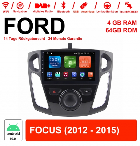9 Zoll Android 10.0 Autoradio / Multimedia 4GB RAM 64GB ROM für Ford FOCUS(2012-2015)
