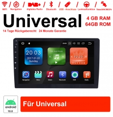 10.1 Zoll Android 10.0 O Autoadio / Multimedia 4GB RAM 64GB ROM  für Universal GPS Navigation Stereo Radio WIFI MP3 Bluetooth USB SWC