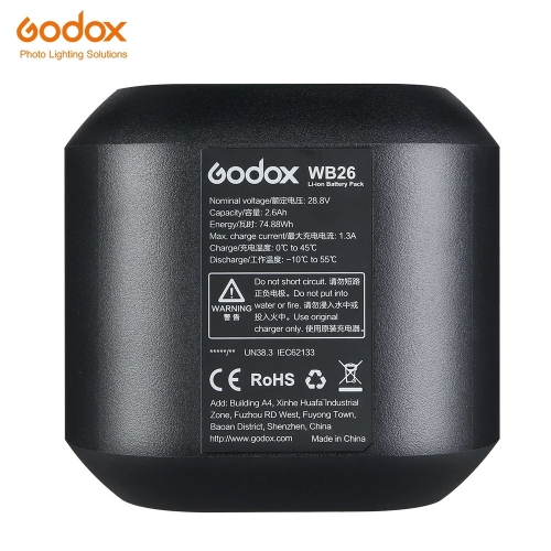 Godox WB26 2.6Ah AD600PRO Batterie Lithium pour AD600PRO AD600 PRO