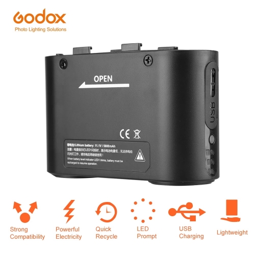 Godox BT5800 Battery 5800mAH External Flash Power Backup Fast Fill Output Battery for LED and USB Port for Power Supply PB960