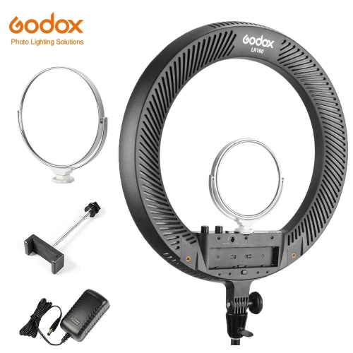 Godox LR160 LED Ring Light Lamp 18W 3300K-8000K Color Temperature Adjustable LCD Screen For Live Streaming Makeups LED Light