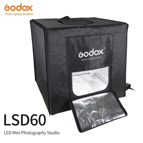Godox LSD60 60 * 60cm 40w LED Studio Photo Softbox Tente légère SoftBox + adaptateur secteur + arrière-plans en PVC pour téléphone DSLR produit de tir