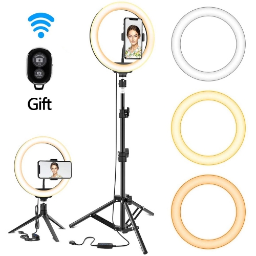 Dimmable LED Selfie Ring Light avec trépied USB Selfie Light Ring Lamp Big Photography Ring Light avec support pour Tiktok Youtube