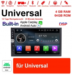 7 "2 Din Android 10.0 Octa 4 Go de RAM 64 Go de ROM lecteur d'autoradio pour Navigation GPS universelle Radio stéréo MP3 Carplay /Android Auto intégré