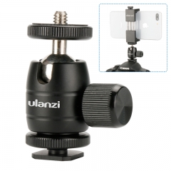 ULANZI U30s Universal Aluminium Stativ Ball Kopf w Heißer Schuh Adapter 360 Grad Gedreht DSLR Kugelkopf für Monitore LED Auf-kamera
