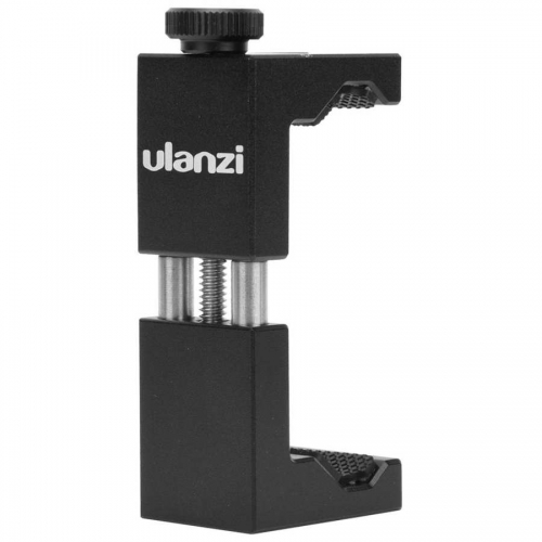 Ulanzi ST-02 Universal Phone Holder 1/4" Screw Adjustable Phone Clamp Clip with Hot Shoe for Tripod Selfie Smartphone Holder
