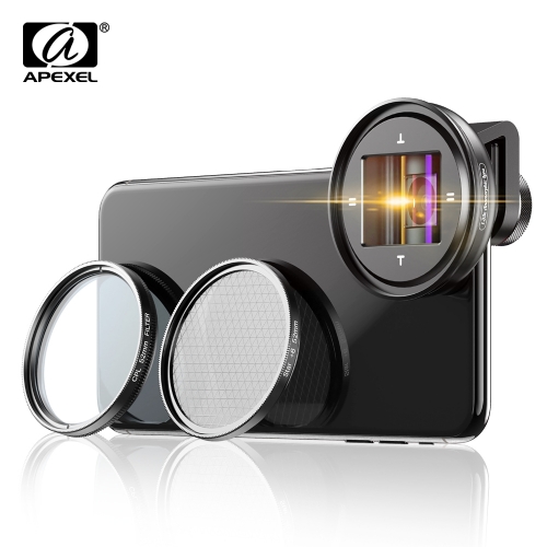 APEXEL APL-PRAN-V2 professional 1.33 x anamorphic lens HD WideScreen moive lens Video Vlog camera cpl lens for Samsung Huawei smartphones
