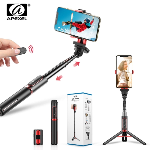 APEXEL stabilisateur Selfie Stick Smartphone trépied support de téléphone avec télécommande Bluetooth Selfie pour téléphones iPhone Android
