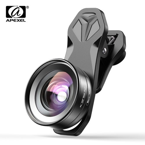 APEXEL HD Camera Phone Lens Kit 120 degrés 4K grand angle 10x objectif macro pour iPhonex Samsung S9 tous les smartphones