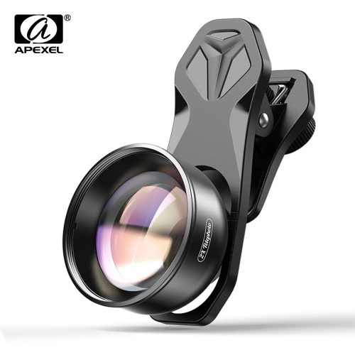 APEXEL HD 2x Telephoto Portrait Lens Professional Cell Phone Camera Telephoto Lens for iPhone, Samsung Android Smartphones