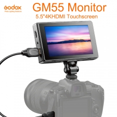Godox GM55 5.5 Inch IPS Touchscreen On Camera Monitor 4K HDMI Output 160 ° Wide Angle 3D LUT for DSLR ILDC Cameras