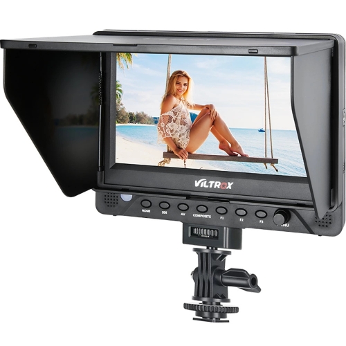 VILTROX DC-70EX 7 pouces 4K HD 1024 x 600 HDMI / SDI / AV entrée sortie caméra vidéo moniteur LCD affichage pour reflex numérique avec adaptateur sabo