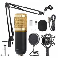 BM800 Microphone Kit Computer Condenser Mic with Arm Sound Card Pop Filter Windbreak for Gaming Podcasting Live Streaming Music Recording